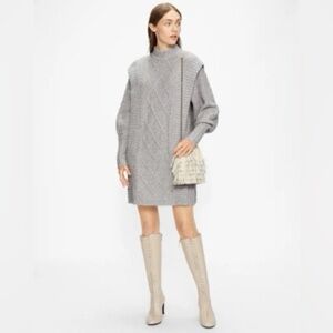 Ted Baker London Gray Cable Knit Sweater Dress size 2